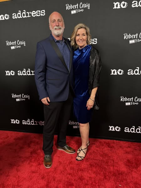 Rob Gore (left) and wife, Bonnie Gore at 'No Address' premiere.